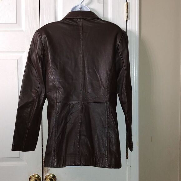 Adler collection realnz lambskin brown leather jacket Sz M - Picture 4 of 8